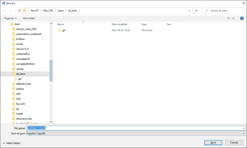 save dialog window for blank notebook