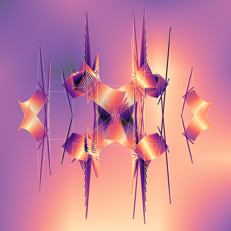 image of curves generated using the spirograph script over coloured backgrounds