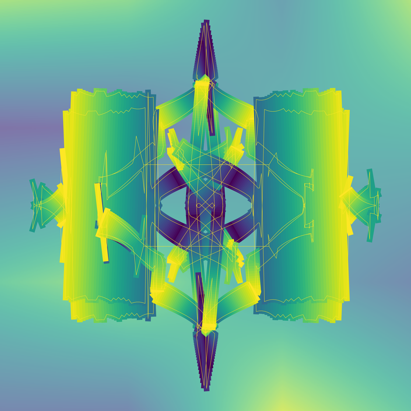 image of curves generated using the spirograph script over coloured backgrounds
