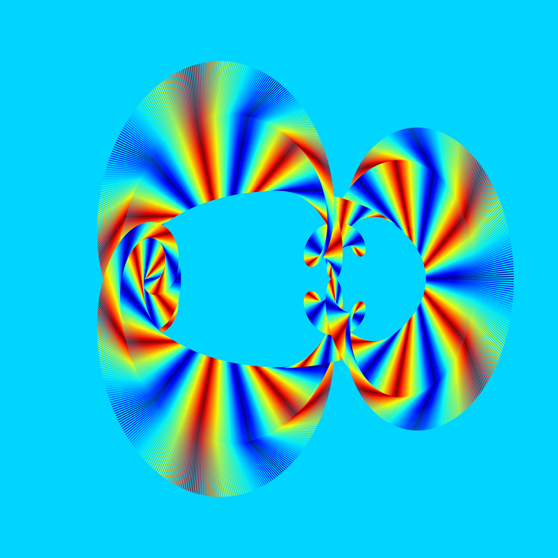 image of curves generated using the spirograph script over coloured backgrounds
