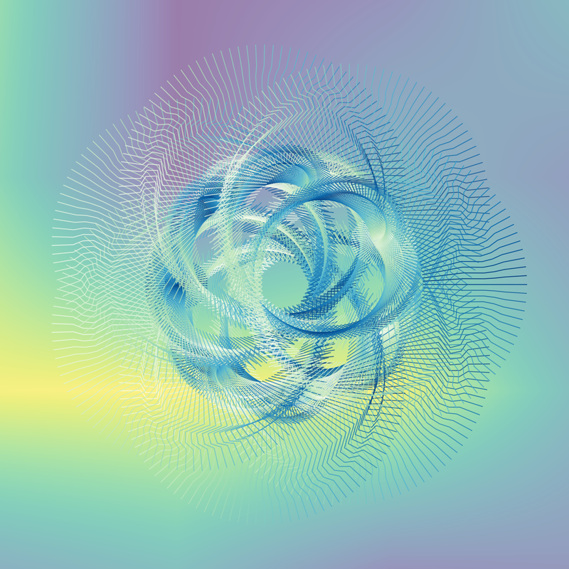 image of curves generated using the spirograph script over coloured backgrounds
