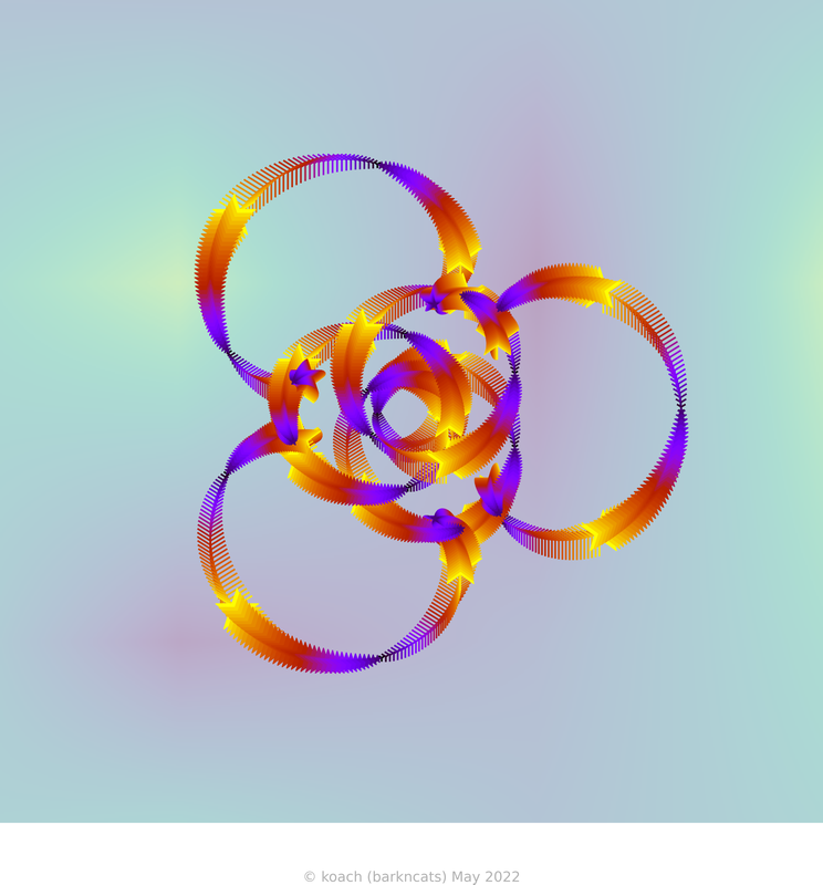 image using scatter plot to simulate cycling line width with fewer, longer cycles, random maximum marker sizes and shapes