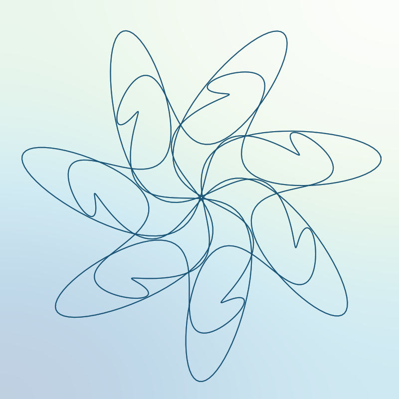 simple spirograph image with background colour gradient