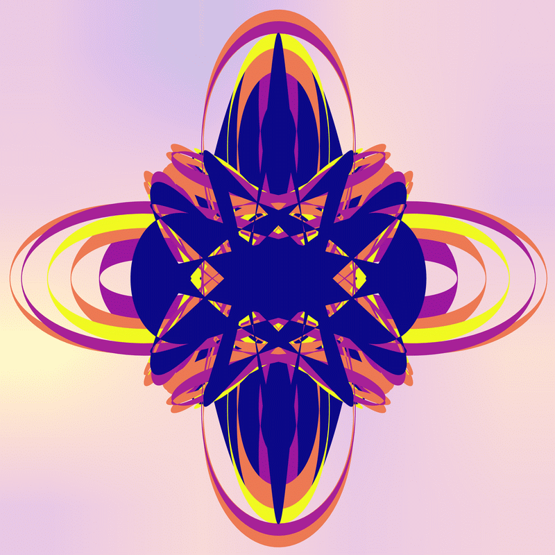 gnarly spirograph images generated with matplotlib fill_between(), with variations between which rows the colouring occurs