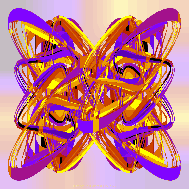 gnarly spirograph image generated with matplotlib fill_between(), with linear and rotational transformations