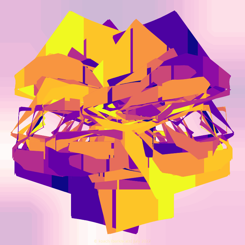 gnarly spirograph image generated with matplotlib fill_between(), with linear and rotational transformations