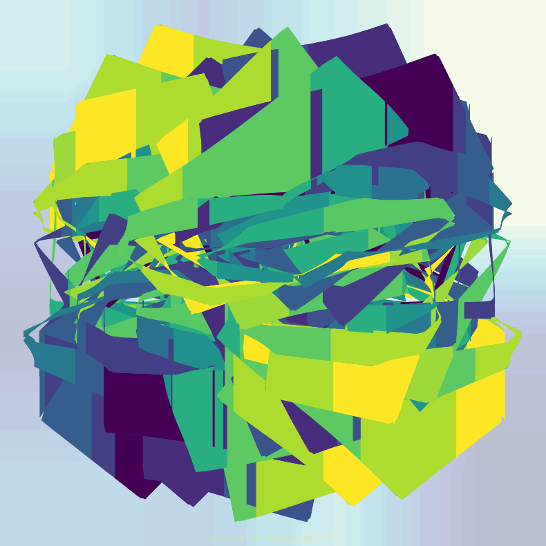 gnarly spirograph image generated with matplotlib fill_between(), with linear and rotational transformations