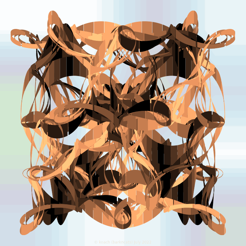 gnarly spirograph image generated with matplotlib fill_between(), with linear and rotational transformations