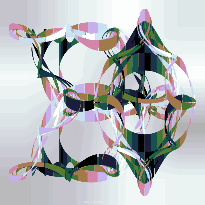 gnarly spirograph image generated with matplotlib fill_between(), with linear and rotational transformations