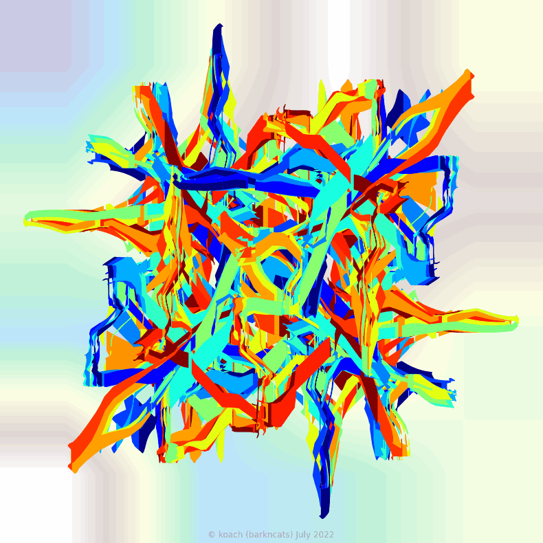 gnarly spirograph image generated with matplotlib fill_between(), with linear and rotational transformations
