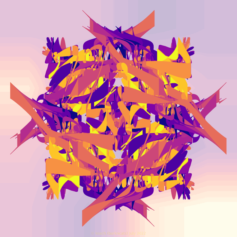 gnarly spirograph image generated with matplotlib fill_between(), with linear and rotational transformations