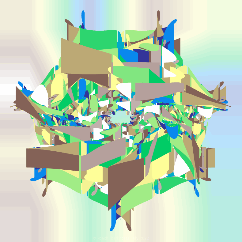 gnarly spirograph image generated with matplotlib fill_between(), with linear and rotational transformations