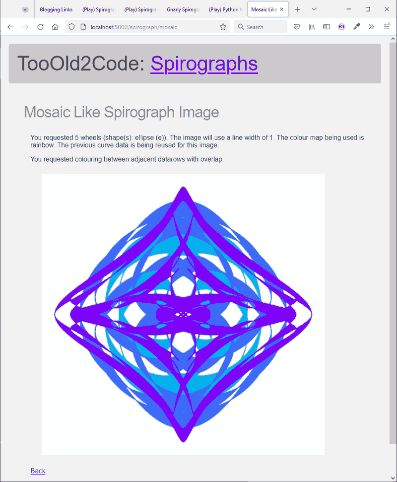 screen shot of mosaic like spirograph image