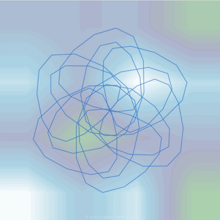 last frame of rotating wheel spirograph animation