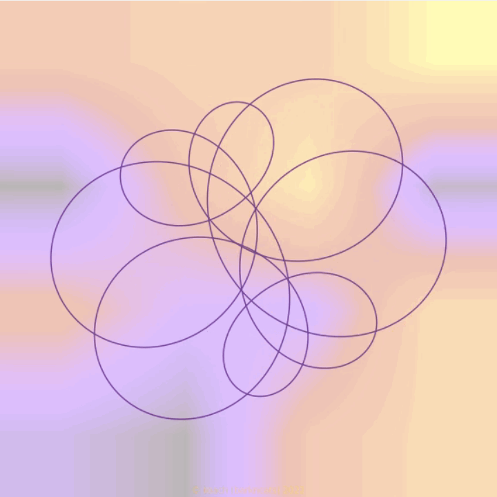 last frame of rotating wheel spirograph animation