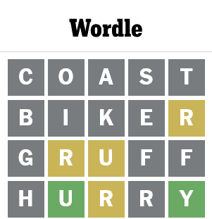 4th Wordle guesses (hurry)