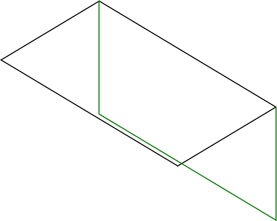 attempt at isometric view of the floor and right side wall of a hardball doubles court