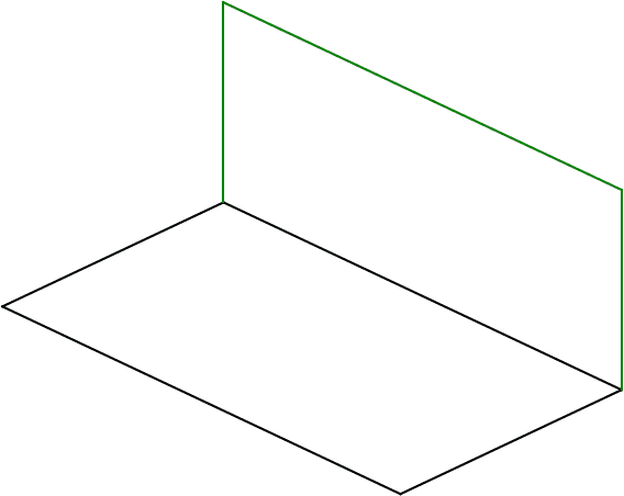 2nd attempt at isometric view of the floor and right side wall of a hardball doubles court