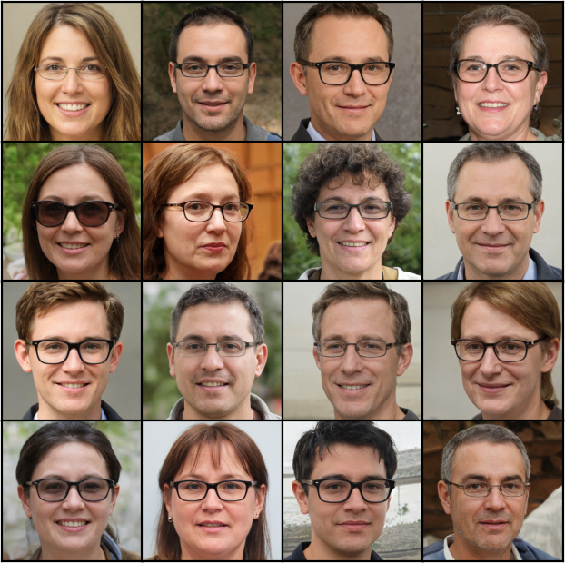 sample of images from glasses directory