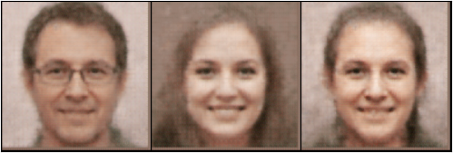 reconstructed image from the addition of two average feature vectors