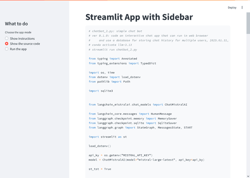 top of page showing code for current state of the app
