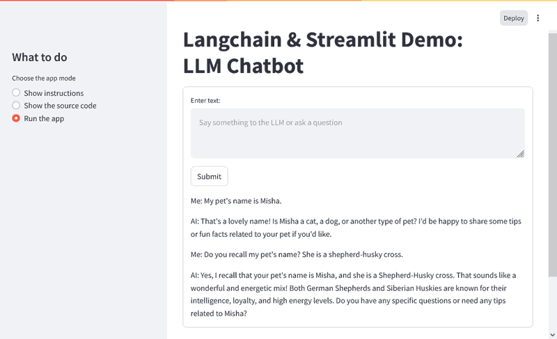 successful chat session with persisted chat history