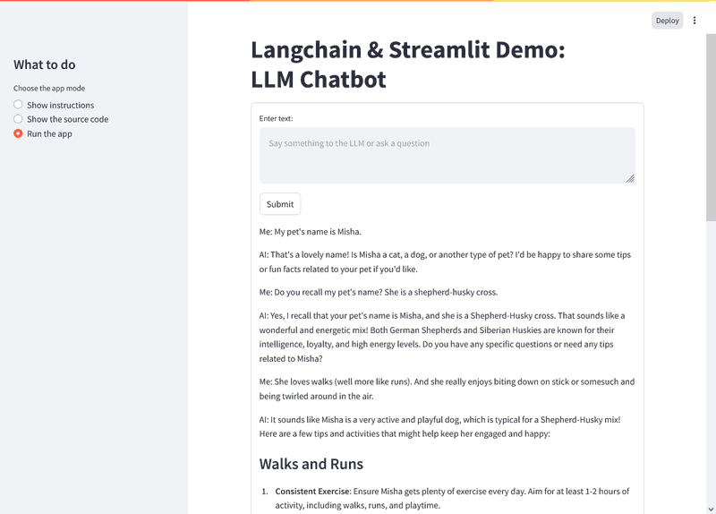 successful chat session with persisted chat history