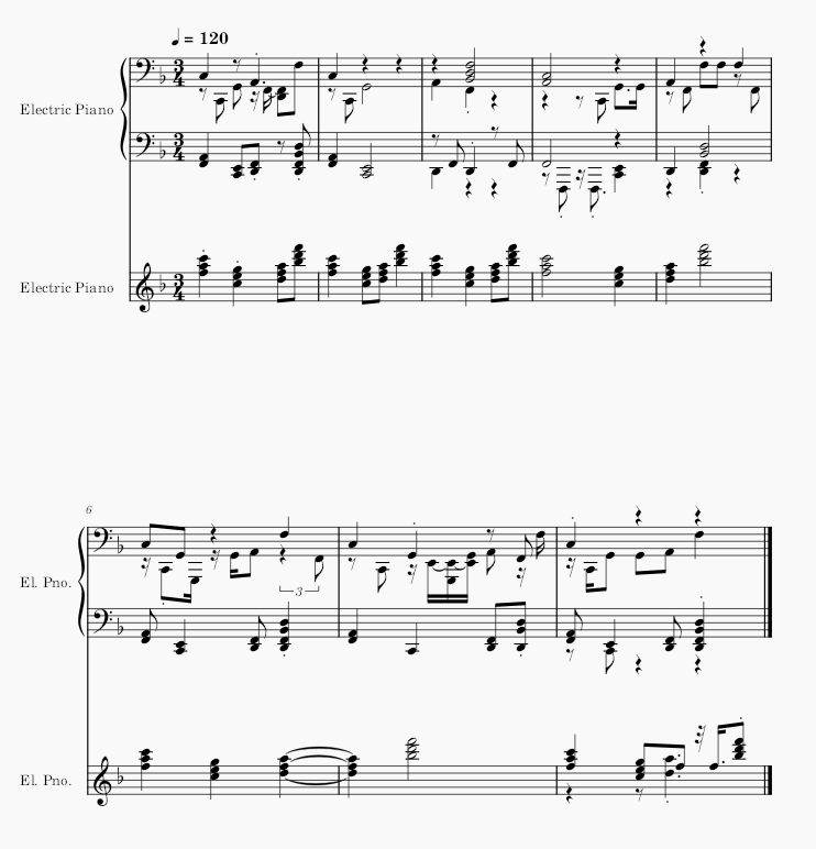 screen capture showing musical notation for midi file opened in MuseScore Studio